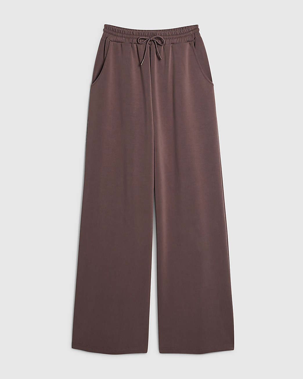 Brown Premium Wide Leg Joggers | River Island UK & IE
