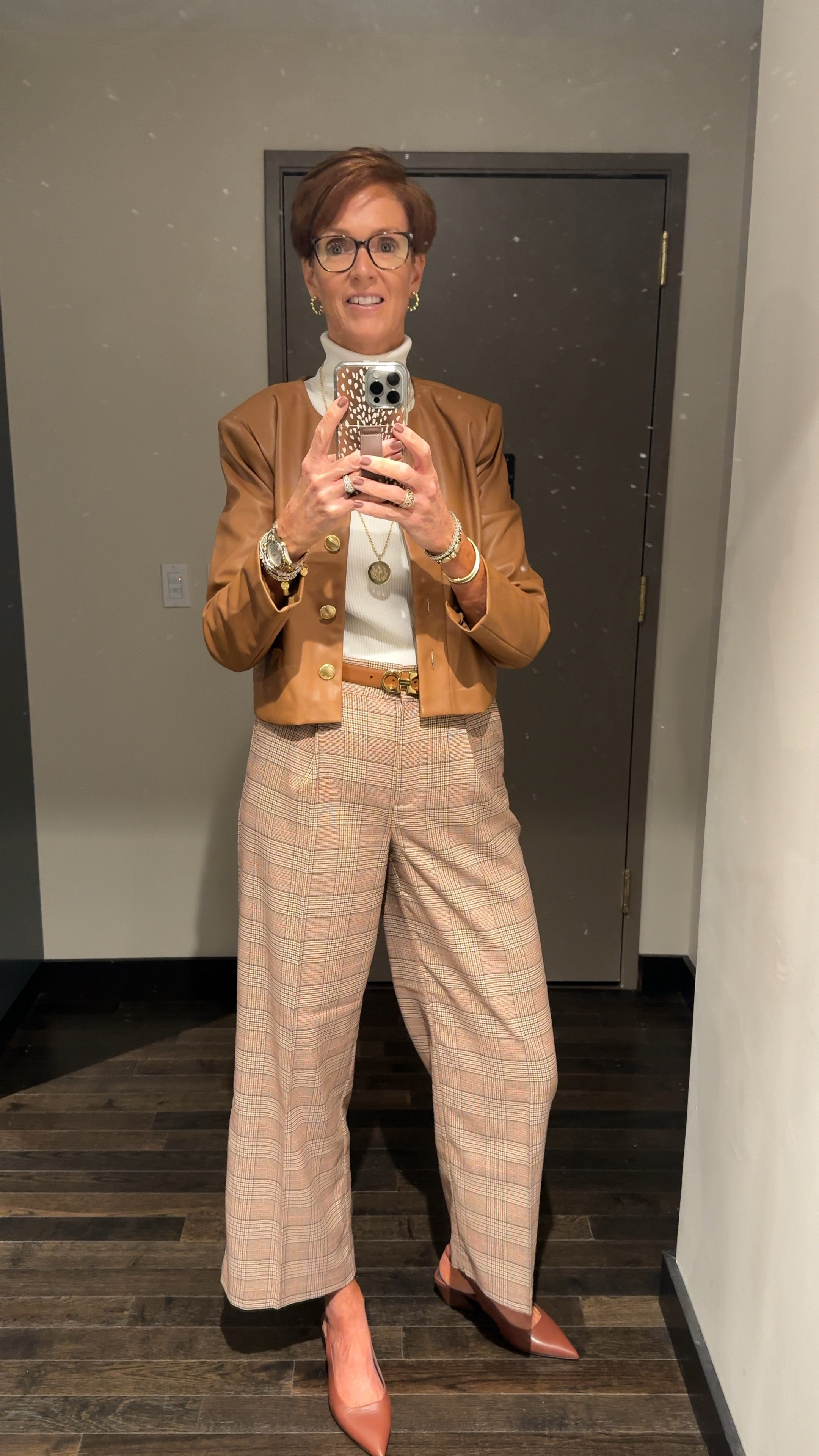 LTKcon Day 2 outfit 1
Absolutely adore this timeless classic style. Lady jacket, plaid pants, matching belt and shoes. 

#LTKCon #LTKWorkwear #LTKOver40