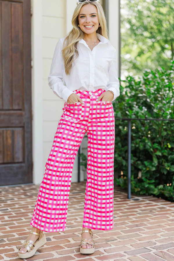 Rule The Room Pink Gingham Pants | The Mint Julep Boutique