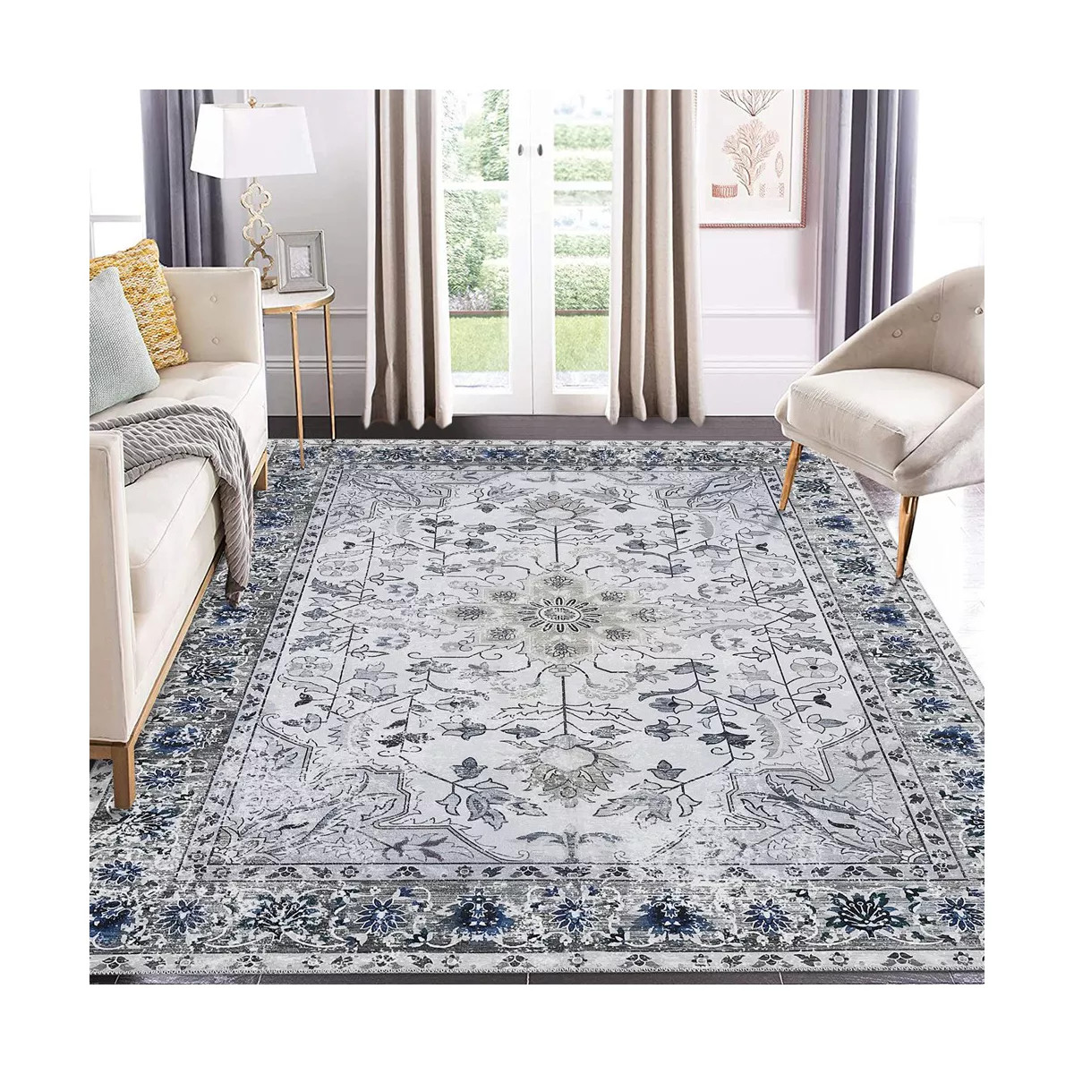 Washable Rug Traditional Oriental Rugs Soft Low Pile Carpet for Living Room Bedroom Dining | Target