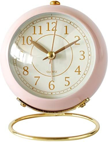 SHISEDECO Small Tableclocks Classic Non-Ticking Tabletop Alarm Clock with Backlight, Battery Oper... | Amazon (US)