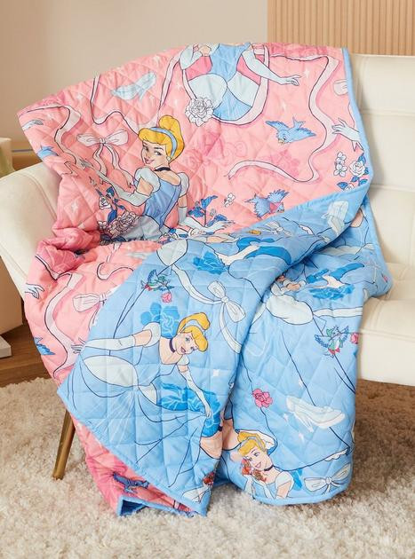 Disney Cinderella Retro Quilted Reversible Blanket — BoxLunch Exclusive | BoxLunch