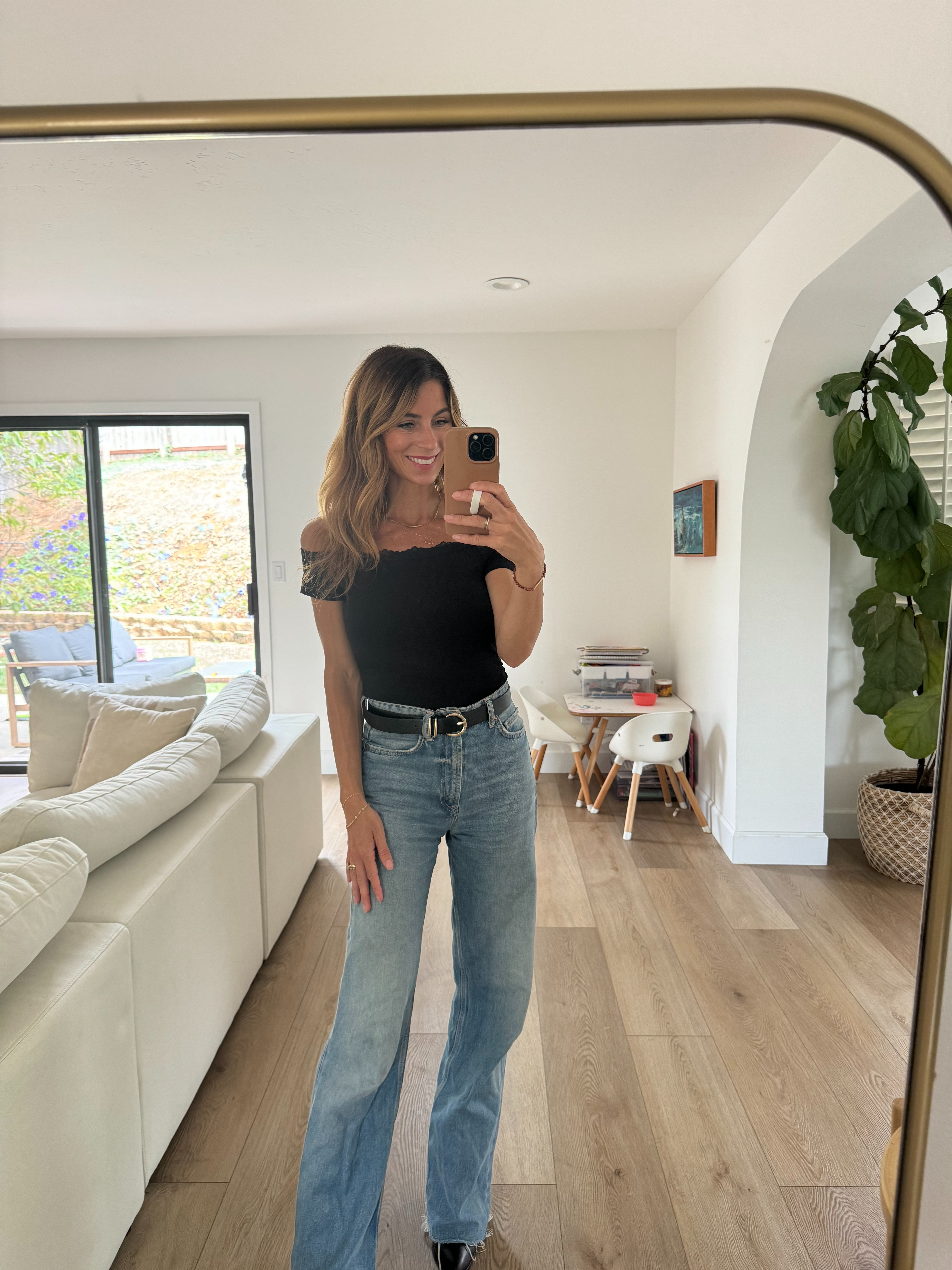 Styling my Zara jeans for this transitional fall weather! My black top is on sale for 40% off, making it literally $10!!! Such a good steal for a staple top. 

 #LTKSeasonal #LTKSaleAlert #LTKStyleTip