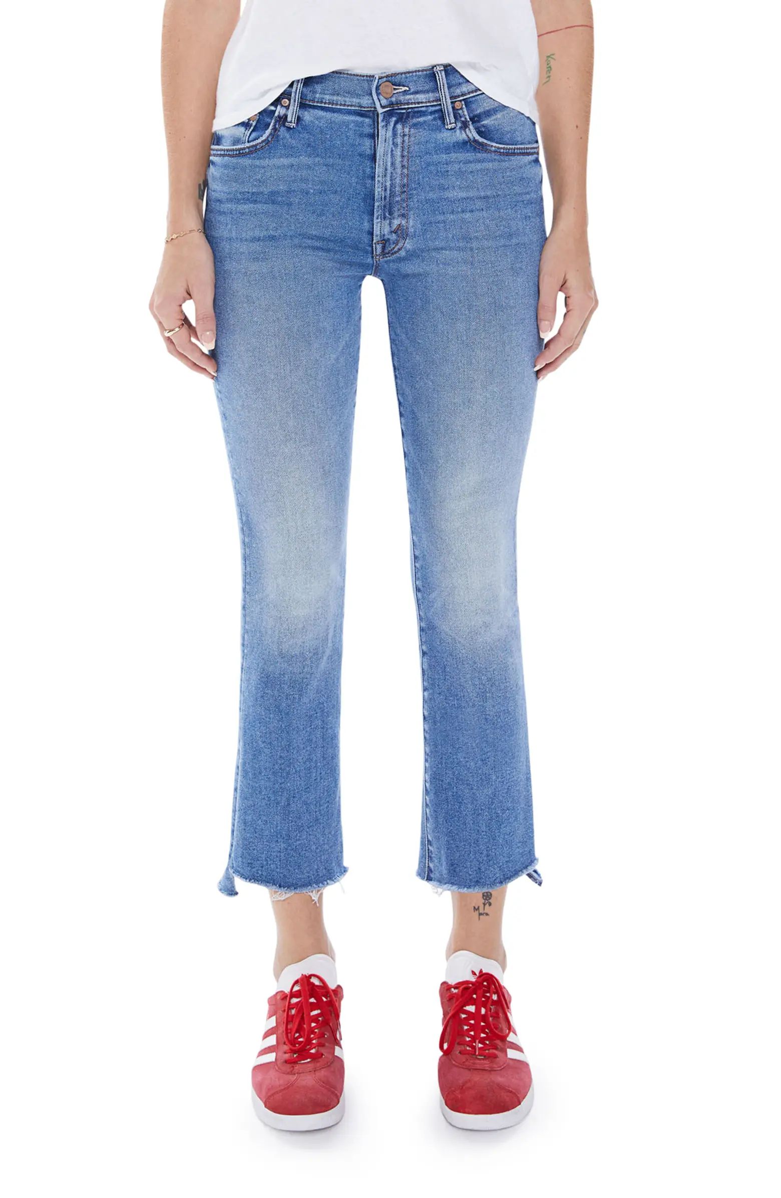 The Insider Raw Step Hem High Waist Crop Bootcut Jeans | Nordstrom