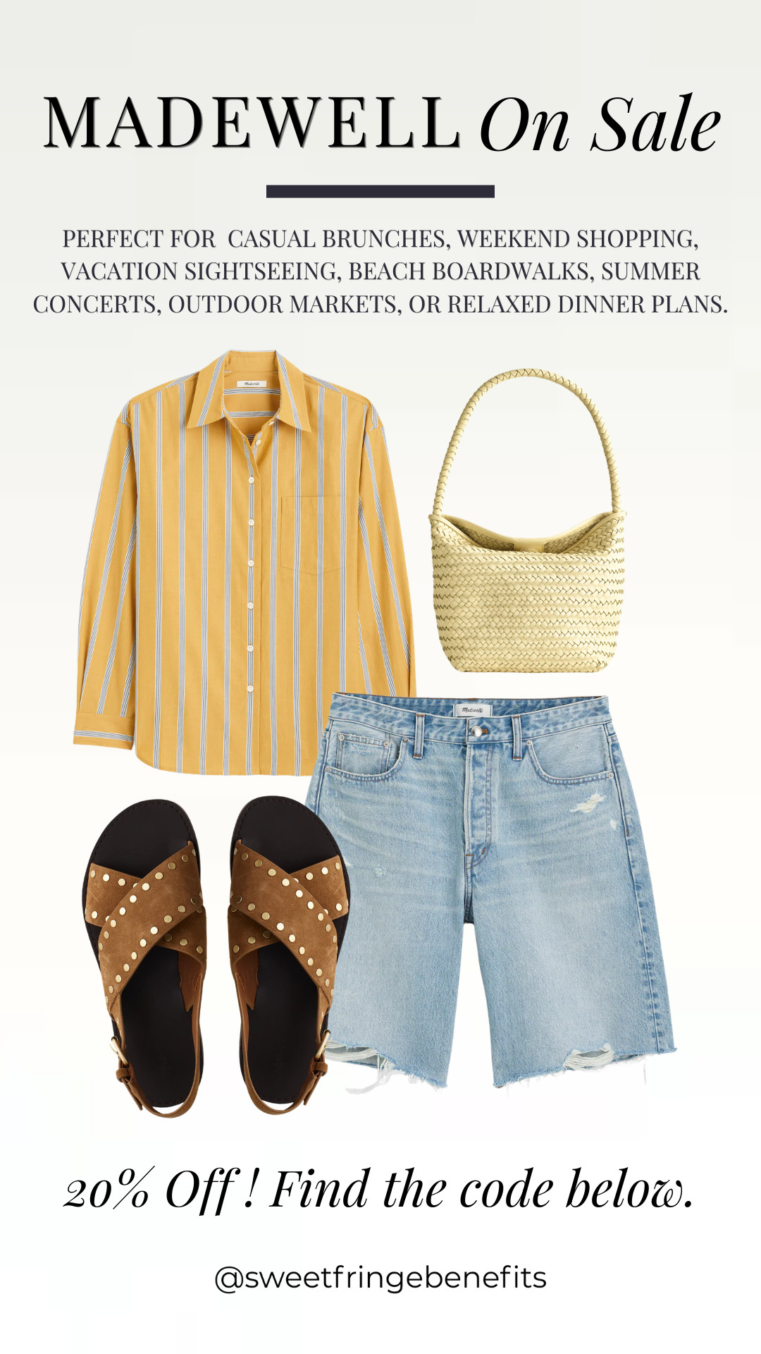This Madewell sale look is giving effortless summer style 🫶🏻
 
The striped button-down paired with relaxed denim shorts is such an easy outfit you’ll wear on repeat all season long.

Saving you 20% because who doesn’t love a good sale 🤍 Use the code LTK20 before you checkout! 

 #LTKxMadewell #LTKootd #LTKSaleAlert