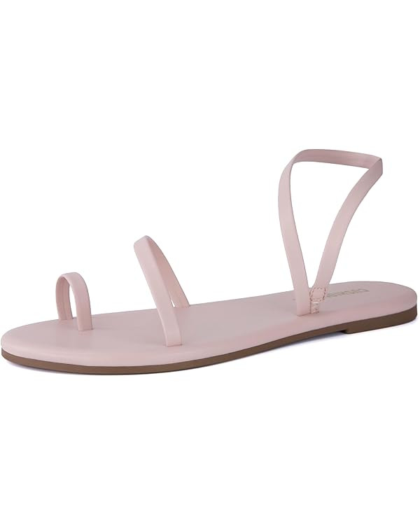 CUSHIONAIRE CHAI Women’s Strappy Sandals – Flat Sandals for Women, Comfortable Beach Sandals,... | Amazon (US)