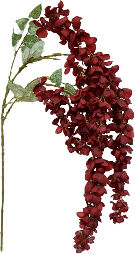 Sweet Home Deco 43'' Silk Wisteria Artificial Flower Spray, Hanging Flower Stem, 6 Branches, Spri... | Amazon (US)