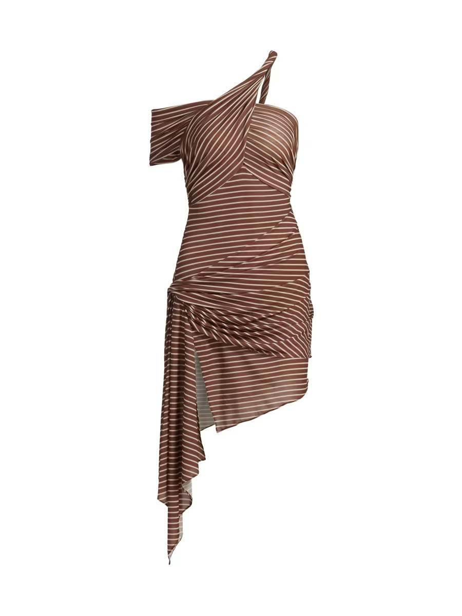 Izel Stripe Draped Minidress | Saks Fifth Avenue