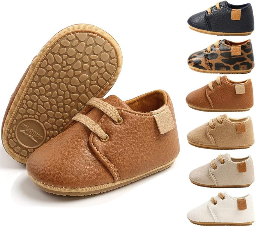 HsdsBebe Baby Boys Girls Oxford Shoes PU Leather Soft Rubber Sole Sneakers  Anti-Slip Toddler Ankle  | Amazon (US)