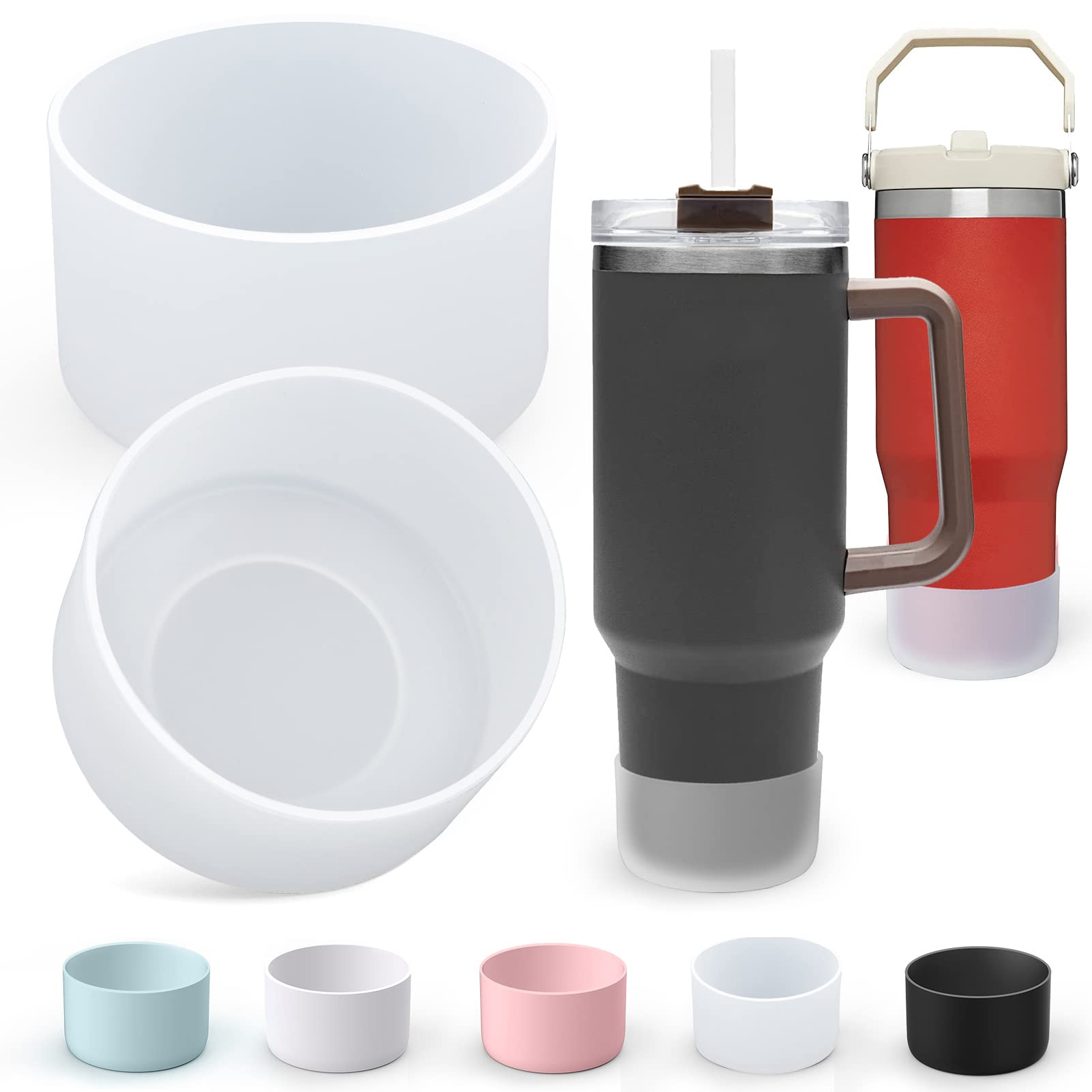 AIERSA 2Pcs Silicone Boot Sleeve for Stanley Quencher 40 oz 30 oz Tumbler with Handle & for IceFl... | Amazon (US)