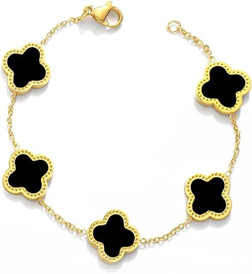 ChezMax Clover Link Bracelets Four Leaf Clover Bracelets For Girls Pulsera De Trébol De Cuatro H... | Amazon (US)