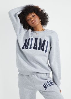 Heather Gray Miami Embroidered Sweatshirt | rue21