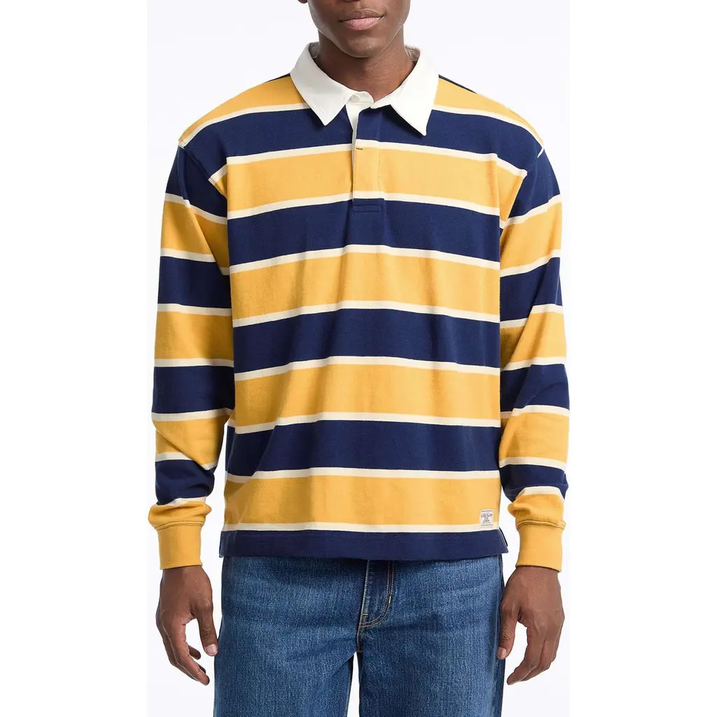 GUESS JEANS Stripe Rugby Shirt in Bright Multi at Nordstrom, Size X-Large | Nordstrom