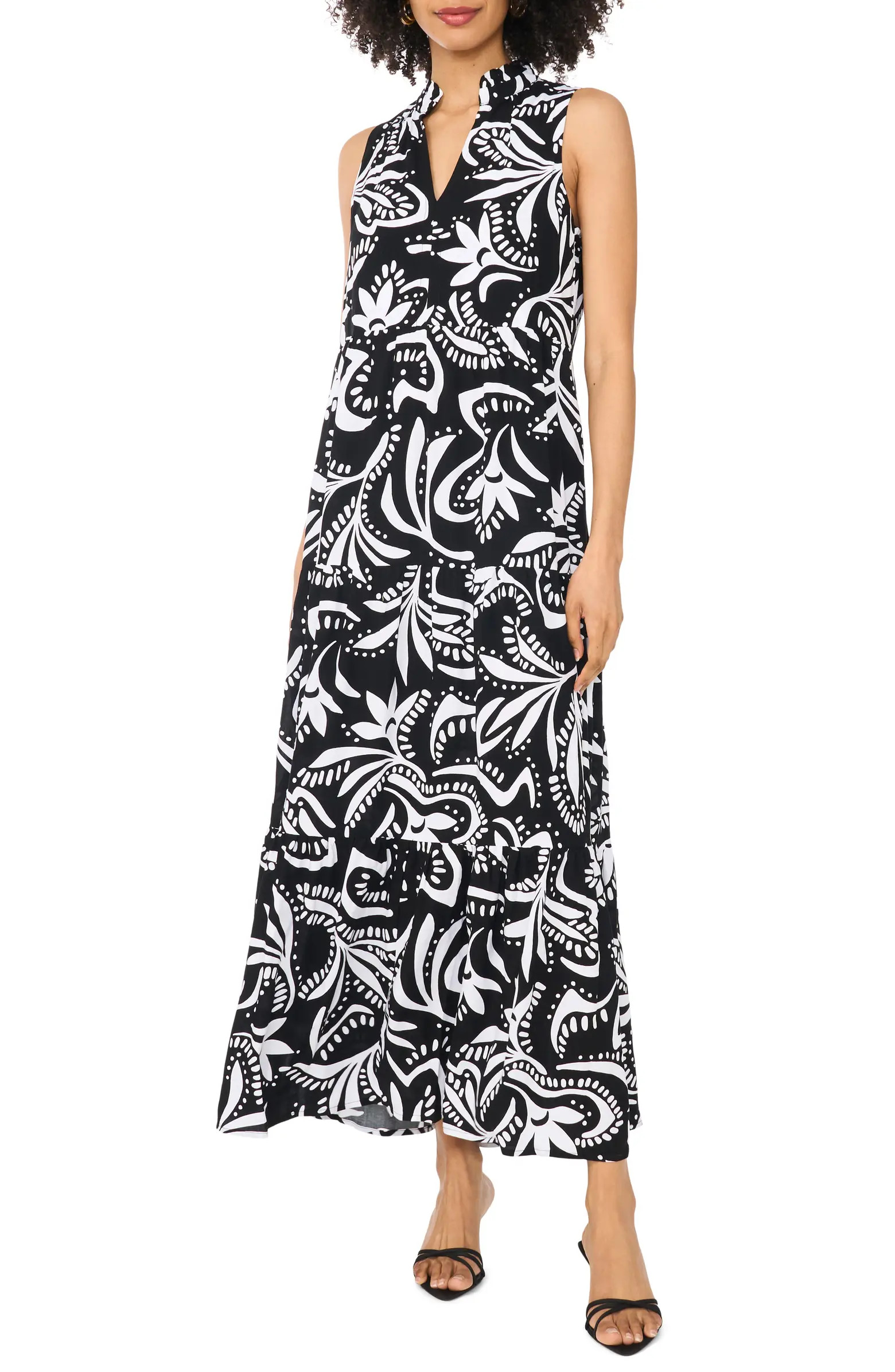 Print Sleeveless Tiered Maxi Dress | Nordstrom