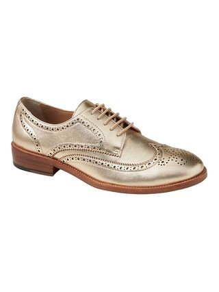 Metallic Leather Oxford | Banana Republic US