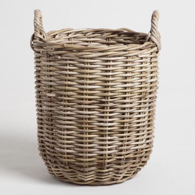 Medium Natural Kubu Celeste Tote Basket | World Market