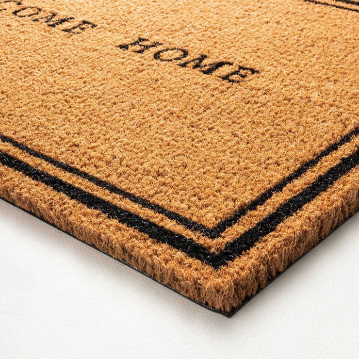 Welcome Home Coir Doormat Tan/Black - Hearth & Hand™ with Magnolia | Target
