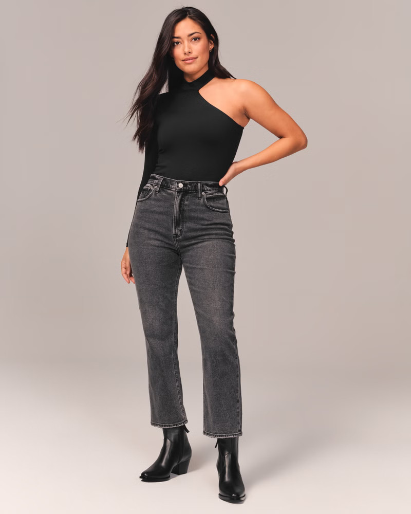 Curve Love Ultra High Rise Ankle Straight Jeans | Abercrombie & Fitch (US)