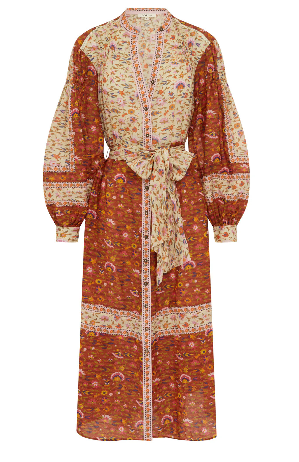 BOTEH Soraya Midi Smock Dress, Cinnamon | Monkee's of Mount Pleasant