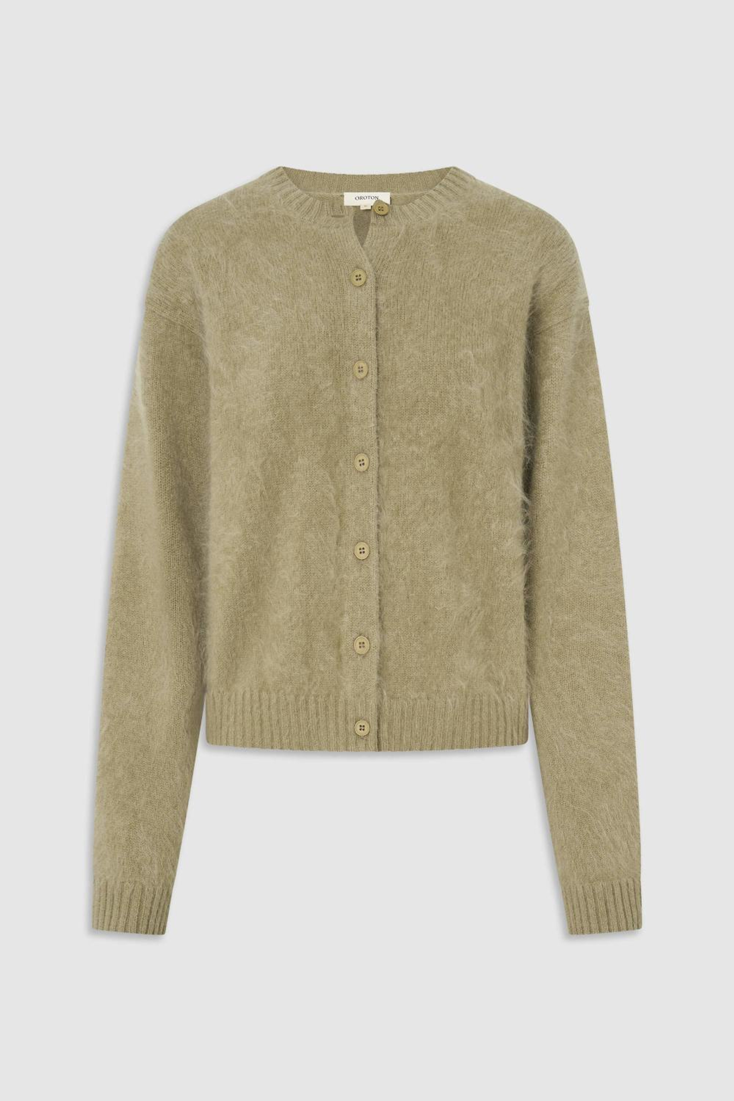 CASHMERE BLEND CARDIGAN Dark Putty | Oroton