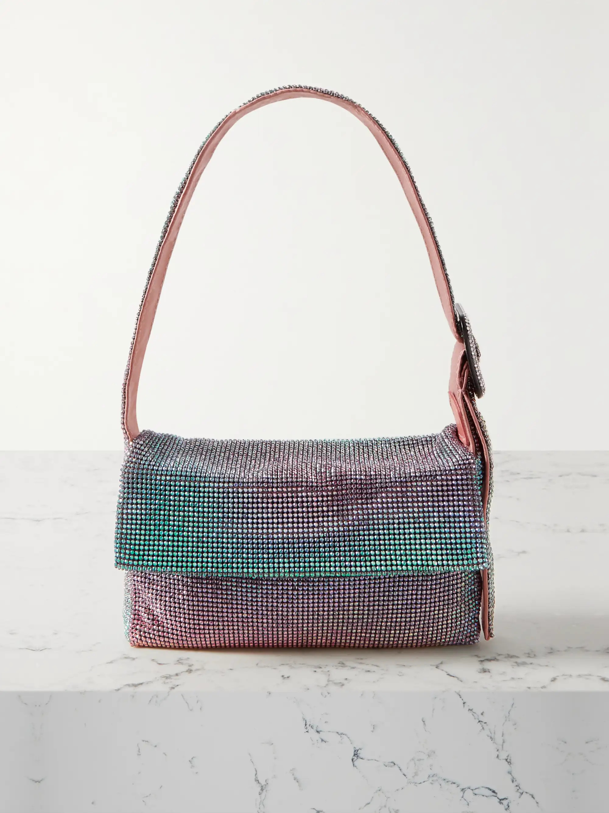 Vitty La Mignon crystal-embellished satin shoulder bag | NET-A-PORTER (US)