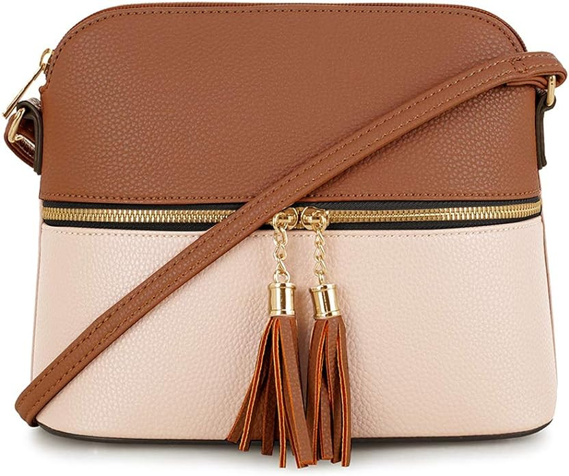 SG SUGU Lunar Lightweight Medium Dome Crossbody Bag Shoulder Bag with Tassel | Zipper Pocket | Ad... | Amazon (US)