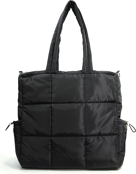 Women's Puffer Quilted Tote Bag Lightweight Satchel with Detachable Shoulder Strap Purse for for ... | Amazon (US)