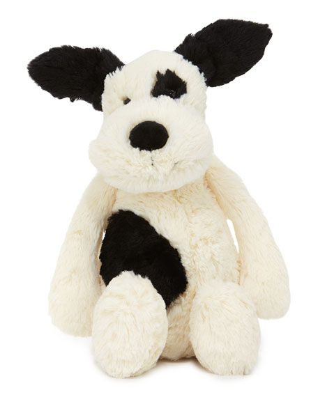 Medium Bashful Puppy Stuffed Animal, Black/White | Neiman Marcus
