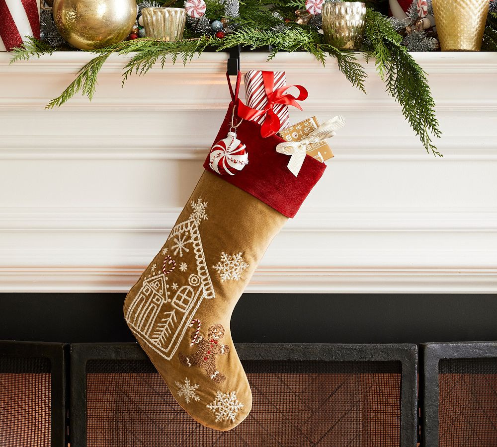 Embellished Velvet Stockings | Pottery Barn (US)