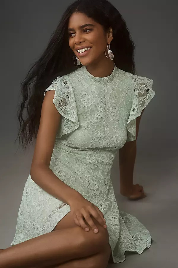 Maeve Sleeveless Mock-Neck Mini Dress | Anthropologie (US)