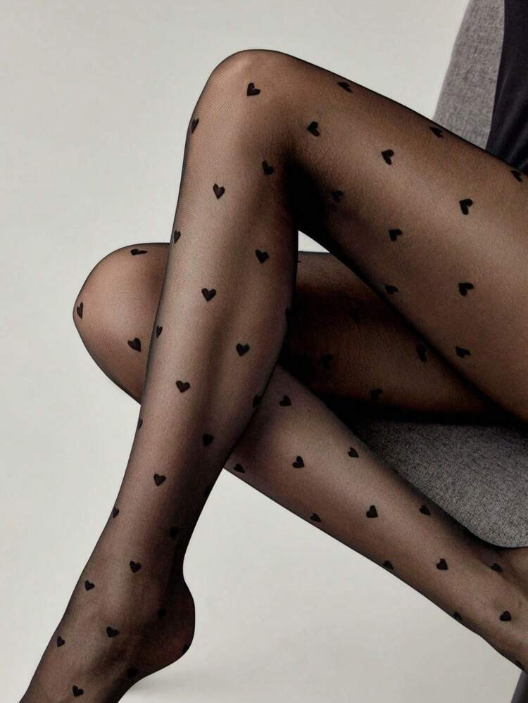 Heart print pantyhose  | SHEIN