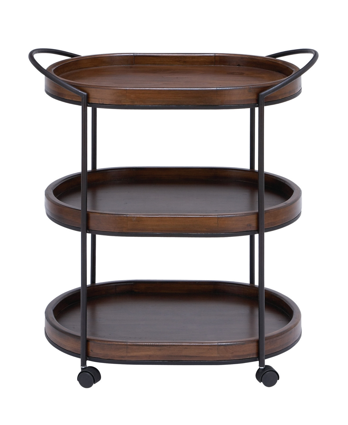 Pine and Metal Traditional Bar Cart - Brown | Macy's