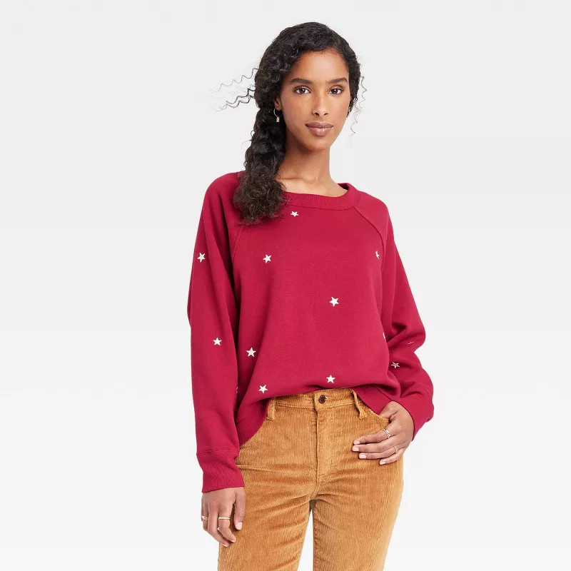Women's Embroidered Fleece Sweatshirt - Universal Thread™ | Target