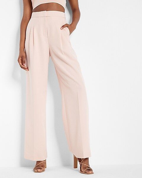 Super High Waisted Pleated Wide Leg Pant | Express