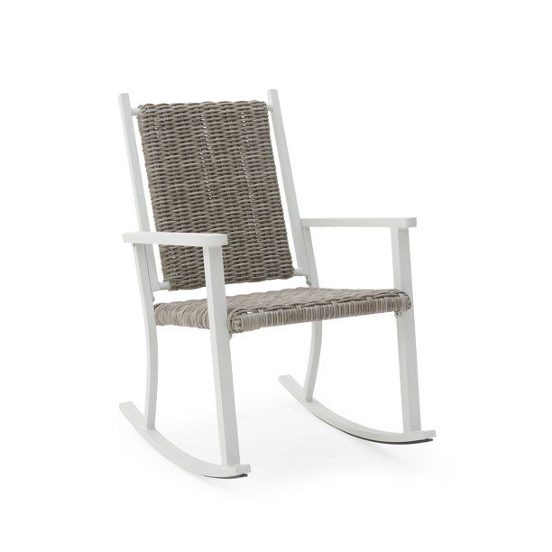 Coral Coast Senola Beach Aluminum and Woven Wicker Rocker | Walmart (US)