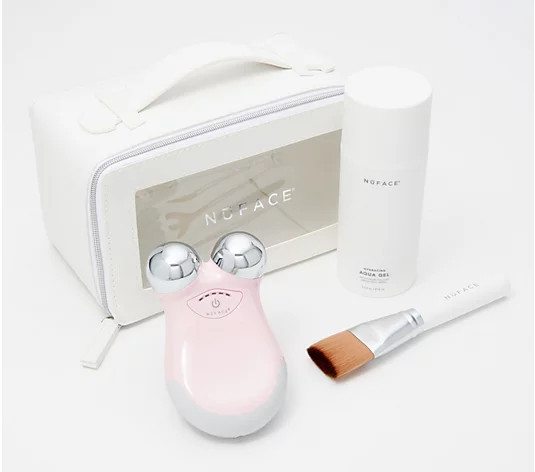 NuFACE Mini Facial Toning Device w/ 3.3-oz Aqua Gel & Bag - QVC.com | QVC