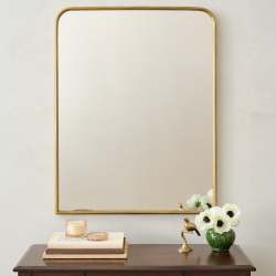 Collin Ribbed Brass Vanity Mirror | Magnolia