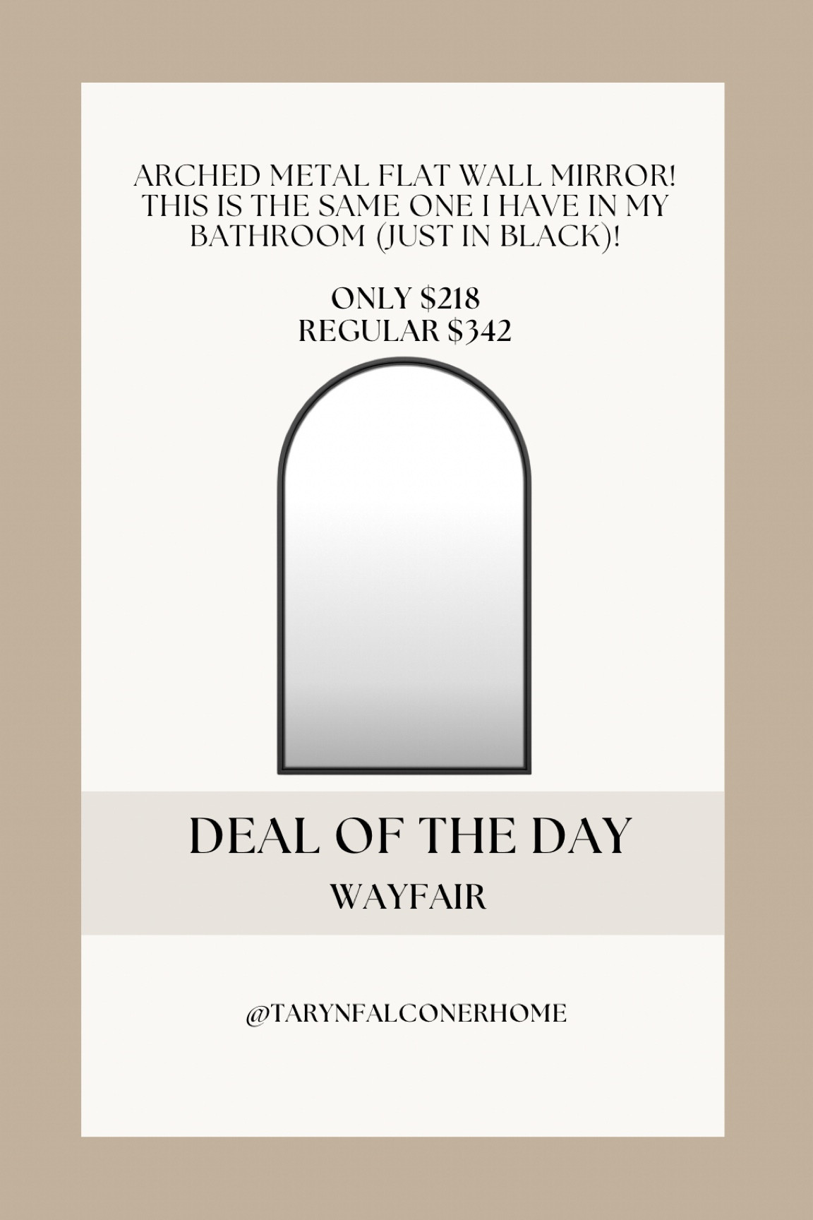ON SALE-Arched metal flat wall mirror! This is the same one I have in my bathroom (just in Black)! 

#archedmirror #bathroomfind #vanitymirror #mirror #homedecor #onsale 

#LTKsale #LTKcasa

#LTKHome