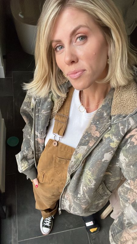 I’m obsessed! True to size overalls. I have on a small and I’m 5’8 
Jacket I sized up one cause I like baggy jackets. So I’m wearing a medium #comfortstyle #camostyle

#LTKSeasonal #LTKstyletip #LTKMostLoved