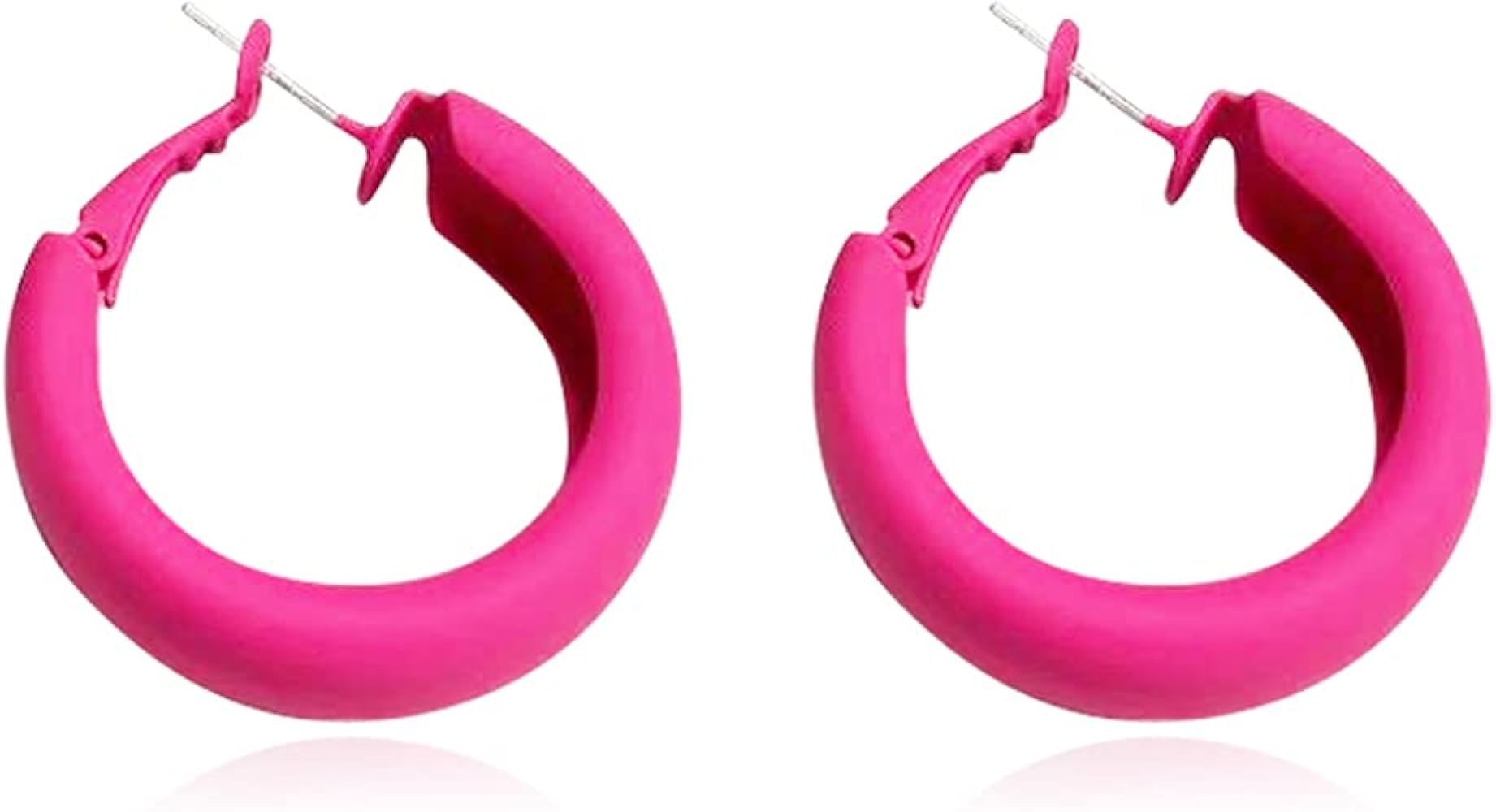 DIYANMMY Retro Fashion Exaggerated Geometric Large Round Pink Hoop Earrings Candy Color Earrings ... | Amazon (US)