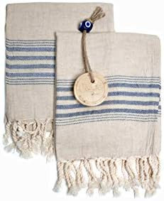 Ahenque Set of 2 Linen Cotton Blend Premium Quality Tea Towel Natural in Color and Eco-Friendly D... | Amazon (US)