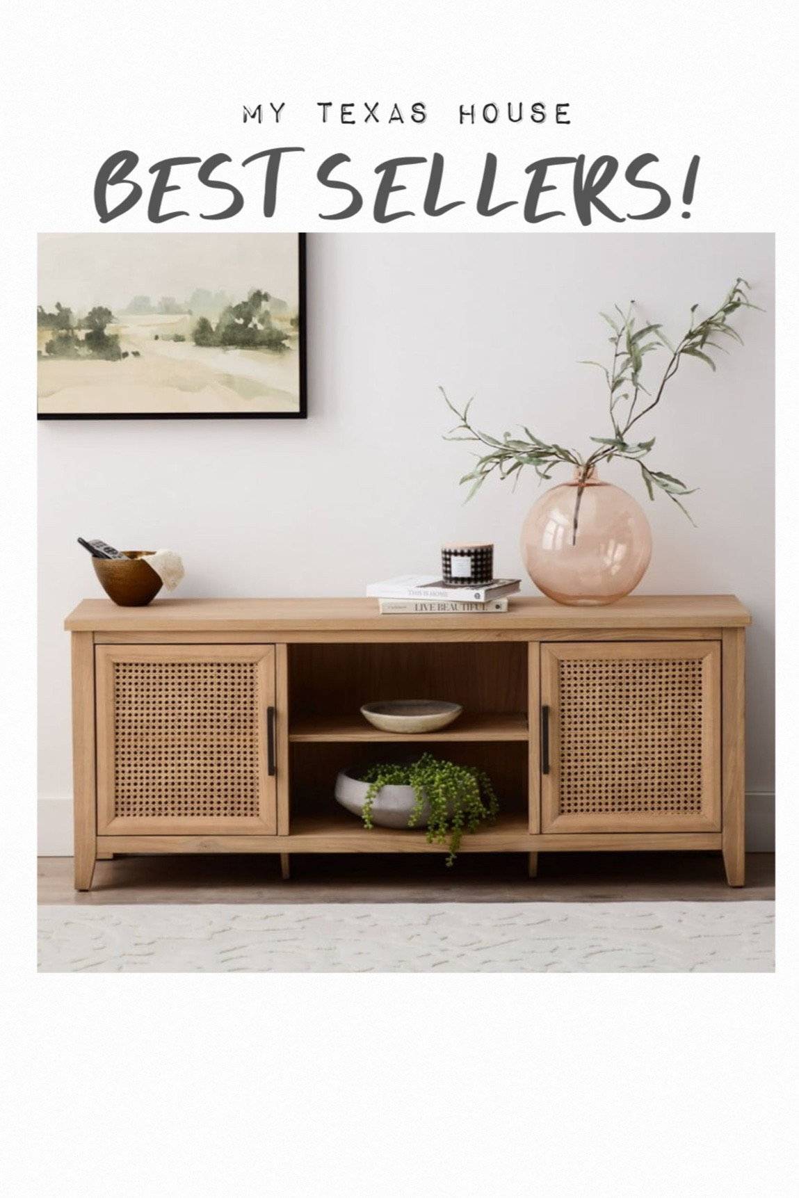 New new media cabinet from My Texas House at walmart with cane detail on the doors.

#LTKSeasonal #LTKhome #LTKstyletip