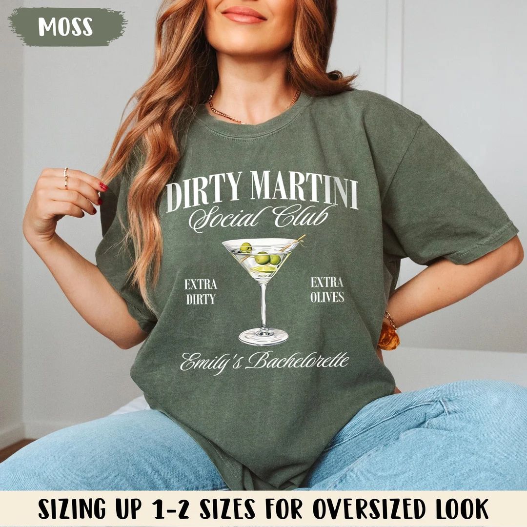 Luxury Bachelorette Shirts, Dirty Martini Social Club Shirt, Custom Bride Shirt, Cocktail Bachelo... | Etsy (US)