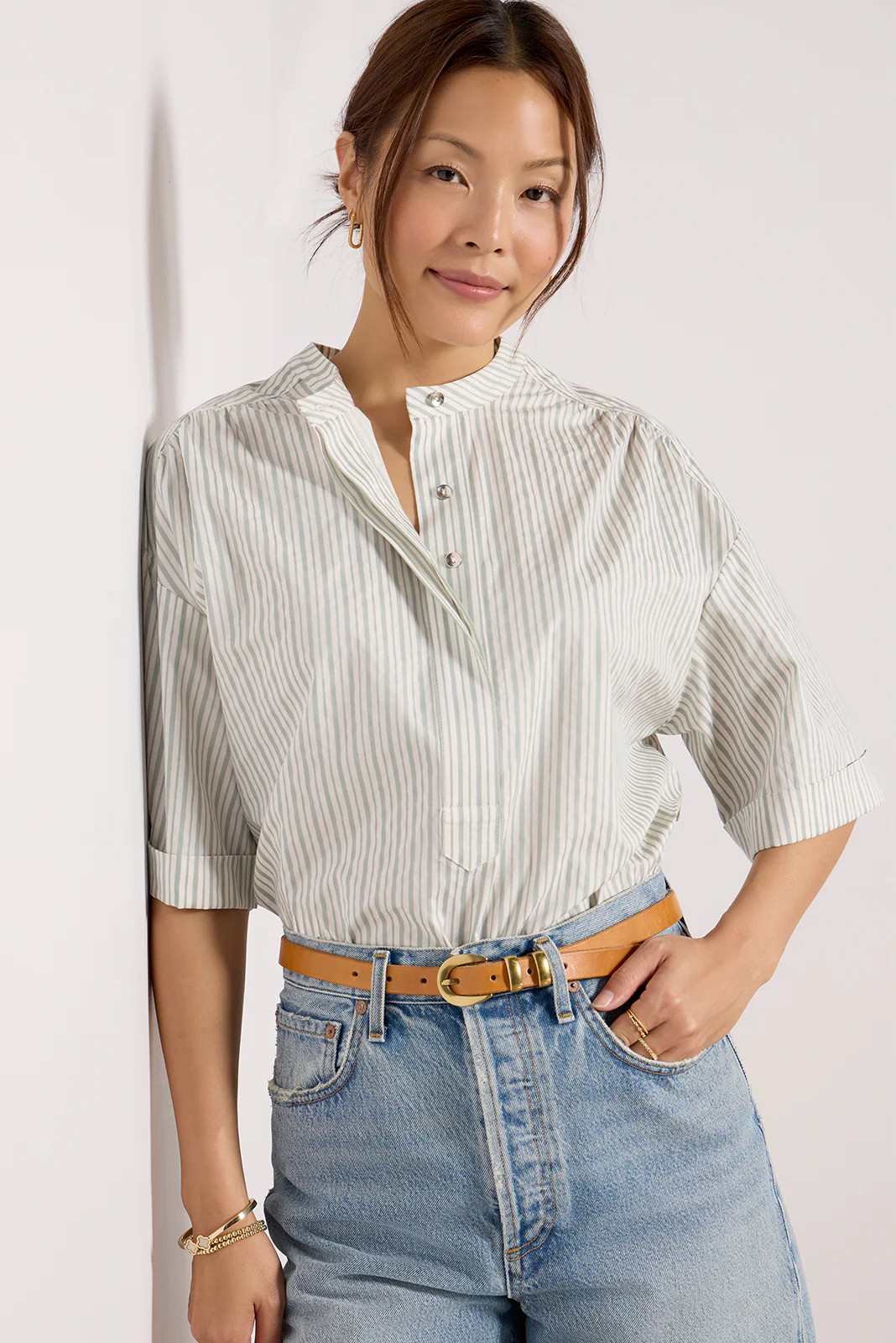 Relaxed Short Sleeve Popover | Evereve