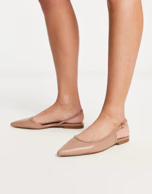 ASOS DESIGN Lane slingback ballet flats in beige | ASOS (Global)