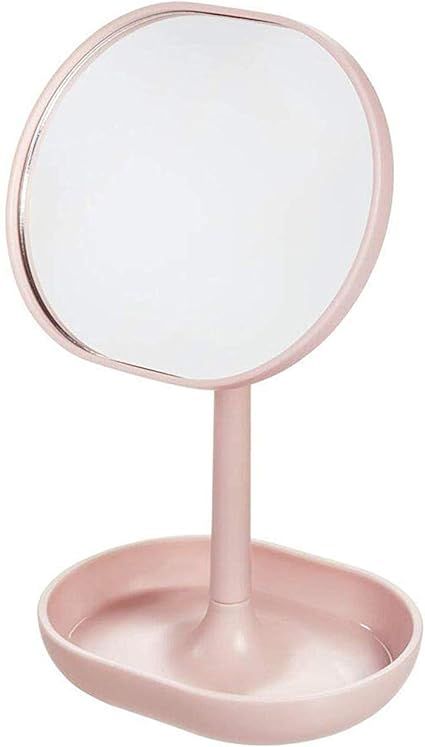 iDesign Cade Plastic Round Vanity, Standing Makeup Mirror and Accessory Tray for Countertop, Bath... | Amazon (US)