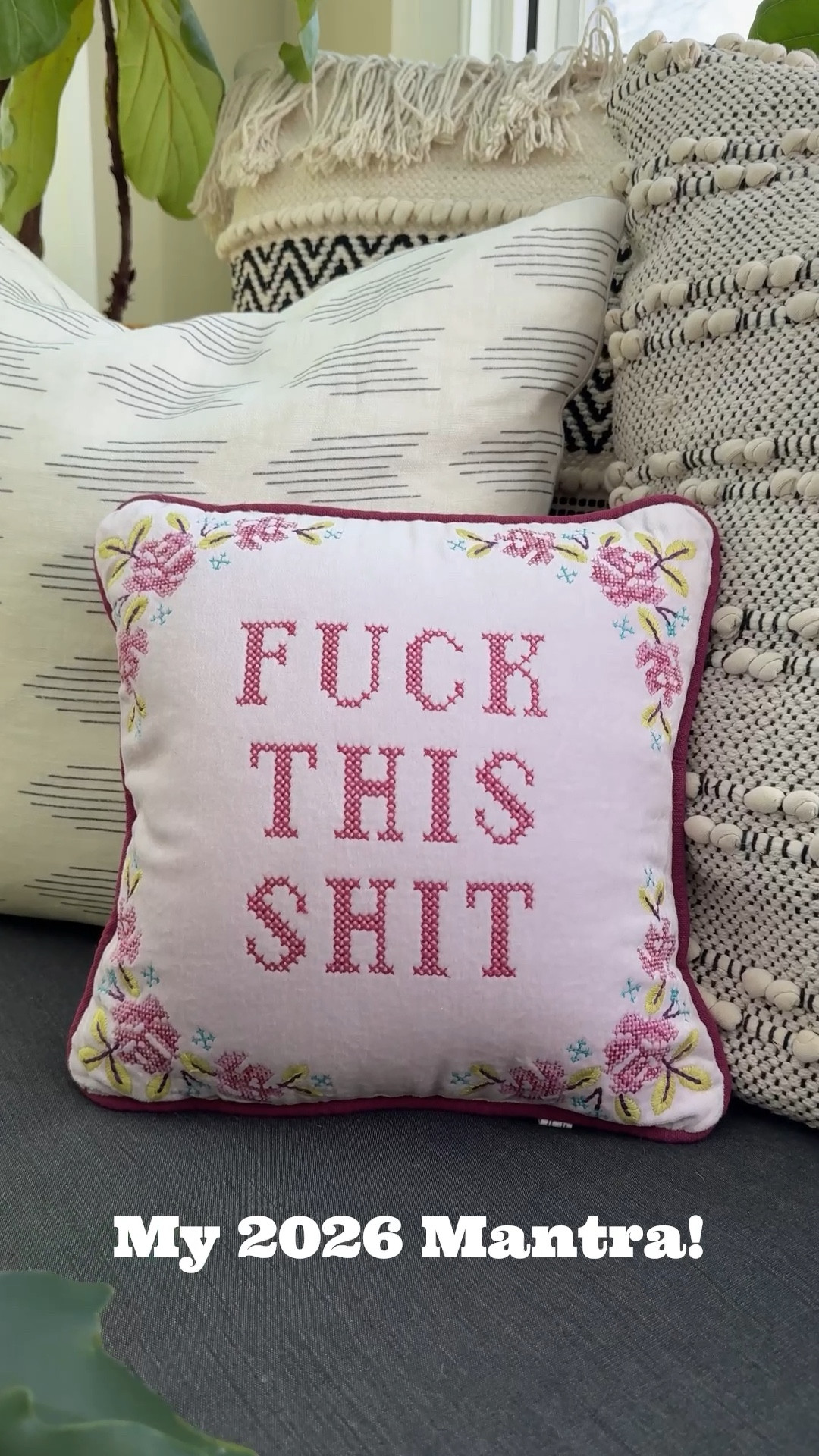 My mantra for 2026! 
Fun little embroidered accent pillow comes in 5 different cheeky sayings. 







Cushion, pillow, throw pillow, urban outfitters, fun finds,

#LTKGiftGuide #LTKFindsUnder50 #LTKHome