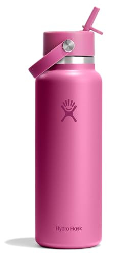 Hydro Flask Water Bottle - Insulated Stainless Steel - Wide Mouth Flex Straw Lid, Non Spill, Leakproof and Refillable in 40 Oz Reef Pink | Amazon (US)