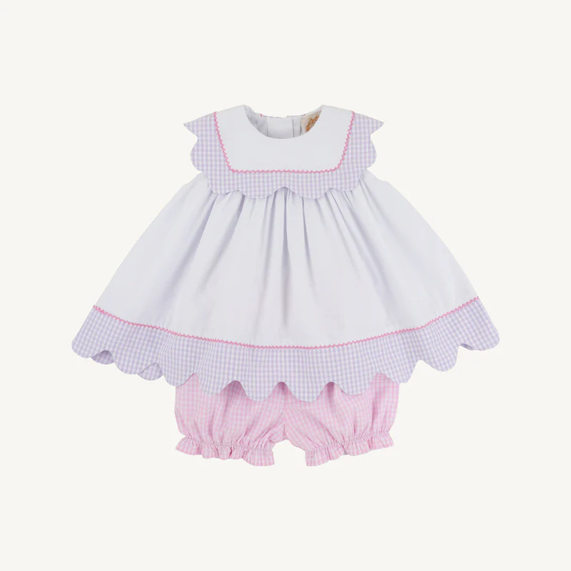 Color
      
      Pink Greenbrier Gingham & Lauderdale Lavender Gingham with Worth Avenue White | The Beaufort Bonnet Company