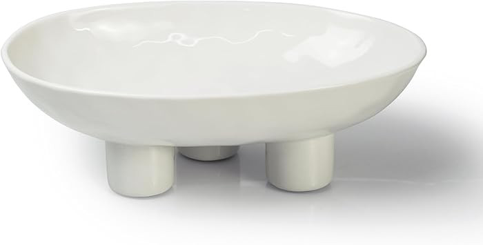 Three-Legs Ceramic Fruit Bowl, 25cm Ceramic Bowl for Kitchen Counter, Large Candy Bowl, Key Bowl ... | Amazon (CA)